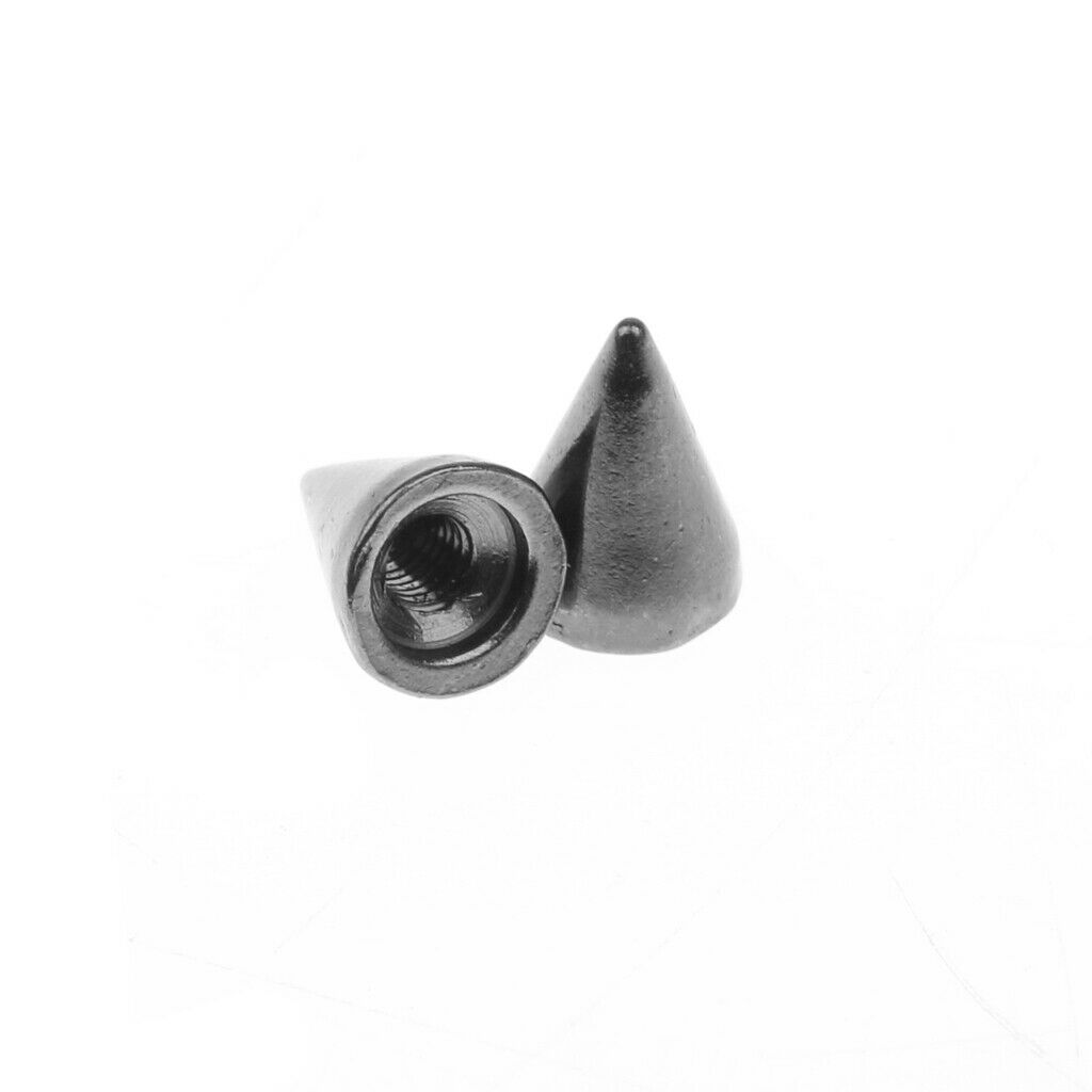 50 Sets Black Cone Screw Spikes Rivests Studs Punk Bag Clothes Decors