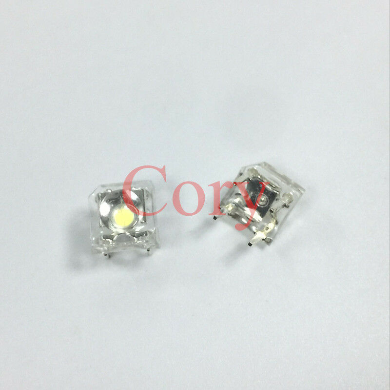 50pcs Flux Emitting Diode  4 pin terminal White Light 5mm Dia Top Round Piranha