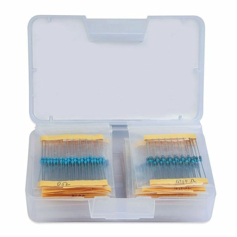 17 Values 1% Resistor Kit Assortment, 0 Ohm-1M Ohm (Pack of 525), Pin (0.02 G5V0