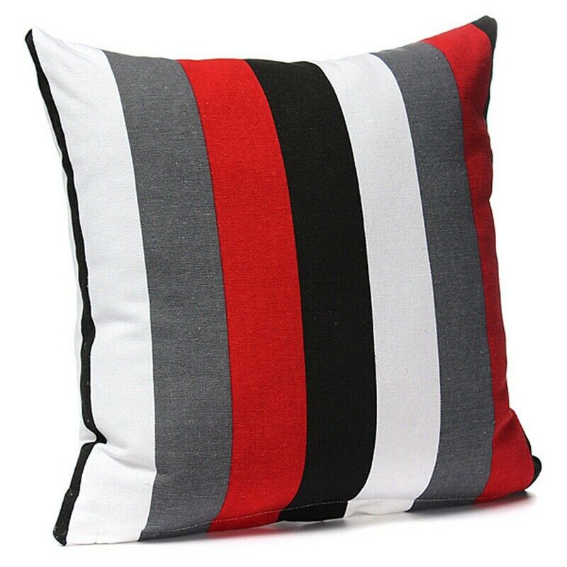 Pillow 40x40 Pillow cotton pillowcase White - gray - red - black stripes O8O2O2