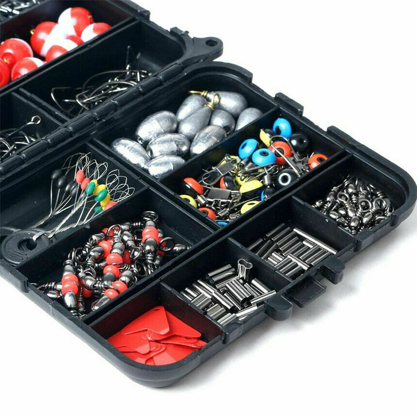 263PCS Fish Tackle Box Fishing Accessories Case Fish Hook Lure Parts Set Kit