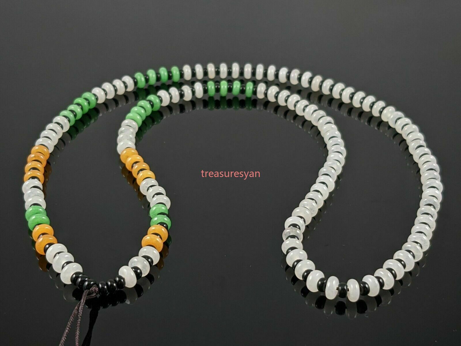 Natural Burmese Jadeite Jade 6mm Stone Bead Necklace for Pendants 24"