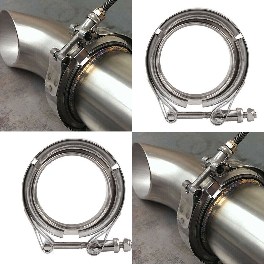 Stainless Steel V Band Downpipe Flange Clamp Turbo Exhaust Downpipe 3&4 Inch