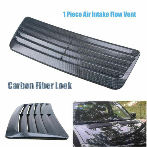 Carbon Fiber Look Decorative Air Flow Cover Hood Bonnet Intake Scoop Turbo Vent