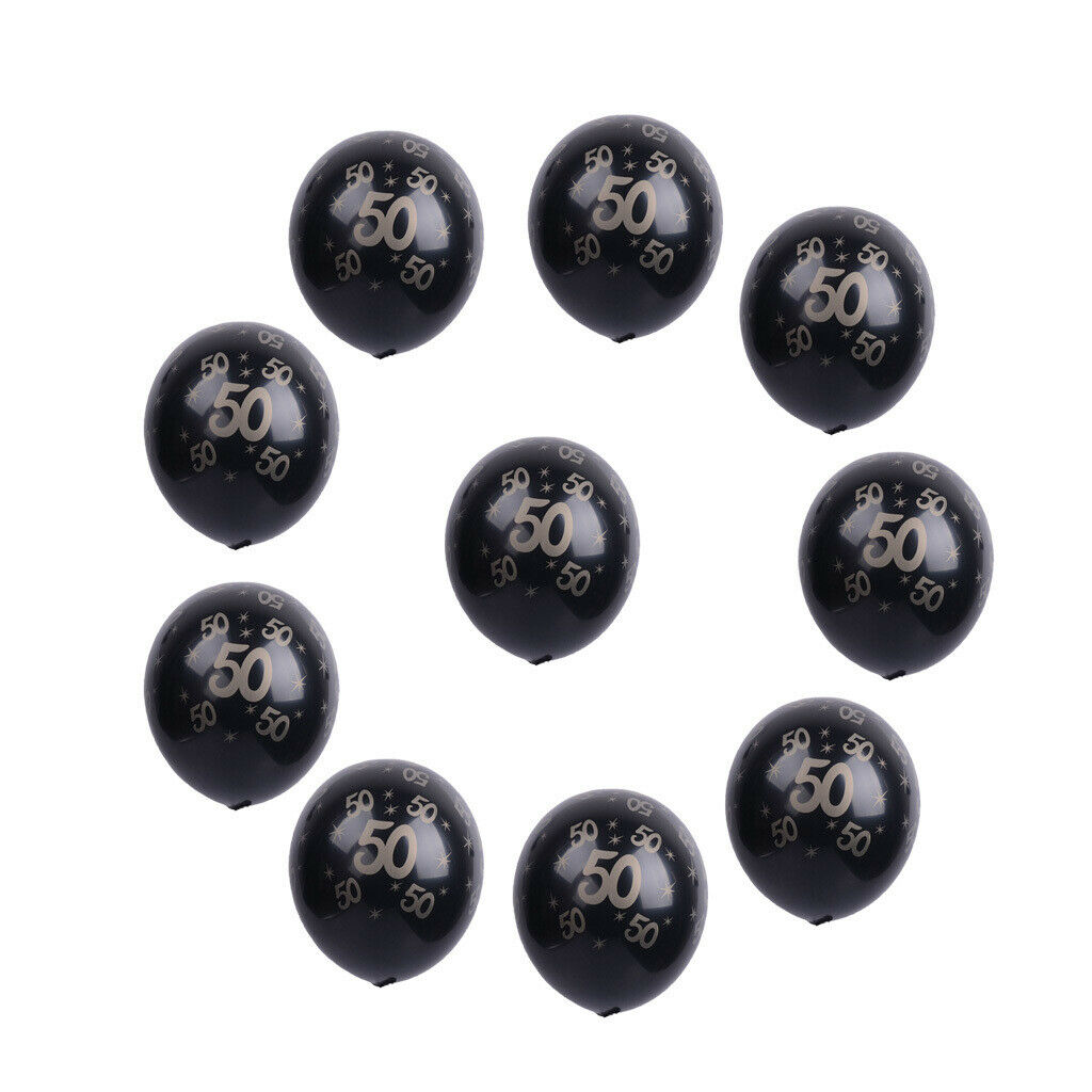10 Pieces Age Figures Numbers Balloon Birthday Anniversary Decoration 50