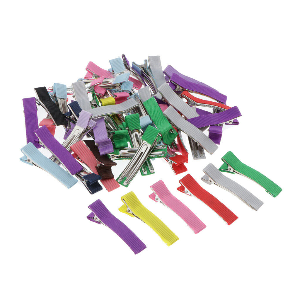 50x Colorful Alligator Clips Grils Women Hairclips DIY Bow Hair Jewelry