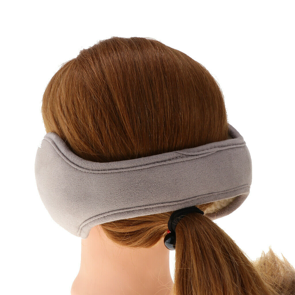 Unisex Plush Foldable Winter Muffs Warmers Headband Sherpa Ear Covers Light Gray