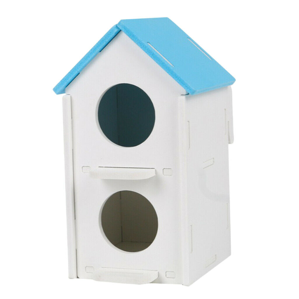 2pcs Bird Nest House Wooden 2-layer Hatching Box DIY Assembly Breeding Box