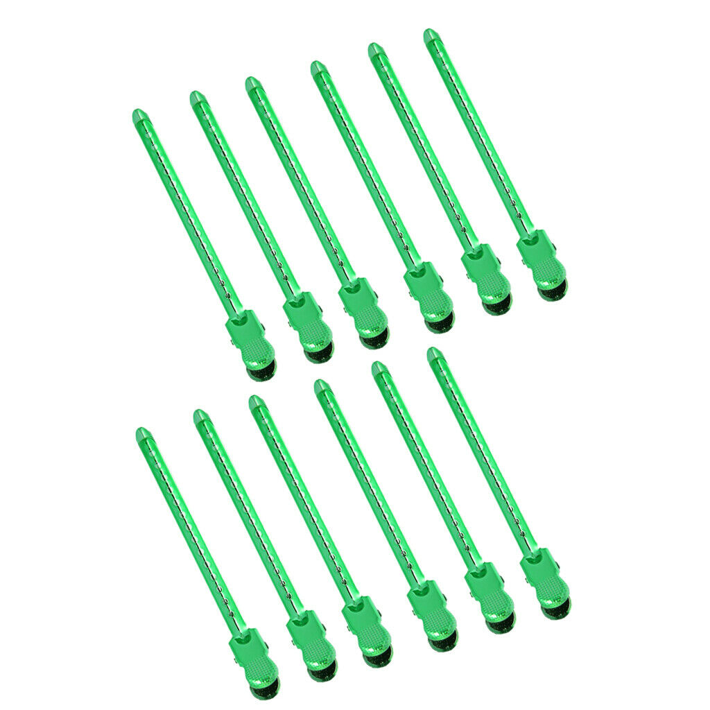 12 Pcs Green Steel Hairdressing Sectioning Clamp Salon