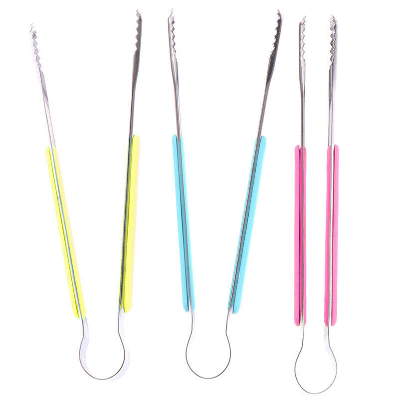 Stainless Steel Food Clip Ice Tongs Meat Salad Toast Tongs BBQ Kitchen To.l8