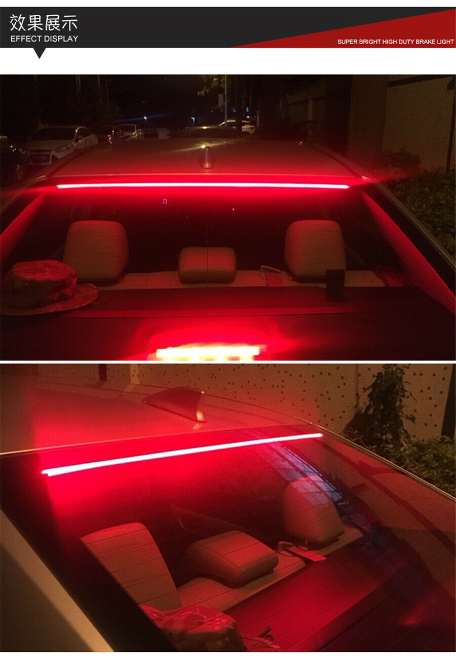 100cm 39.4" Rear Brake Signal Reverse Parking LED Light Strip Bar Waterproof Red