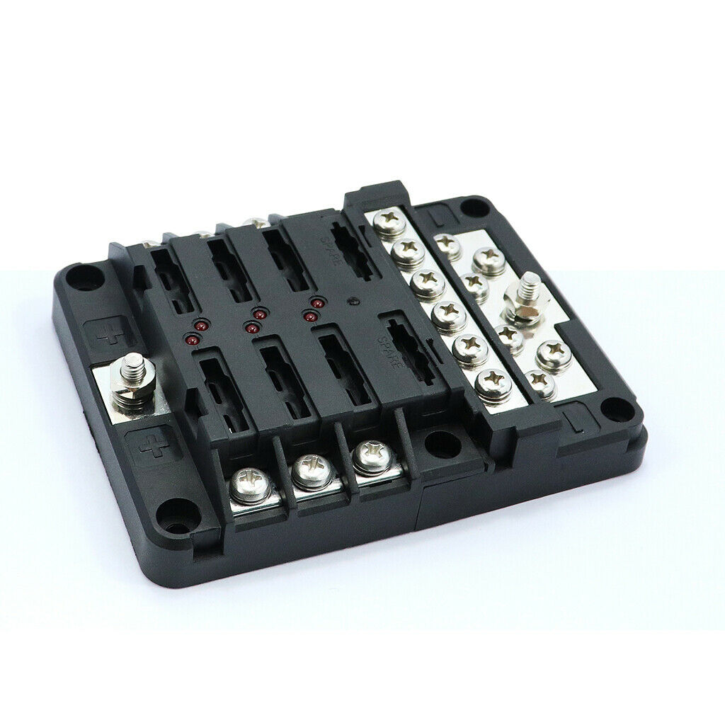 DC 32V 6 Way LED Fuse Boxes Block Holder Car Boat Automotive Auto