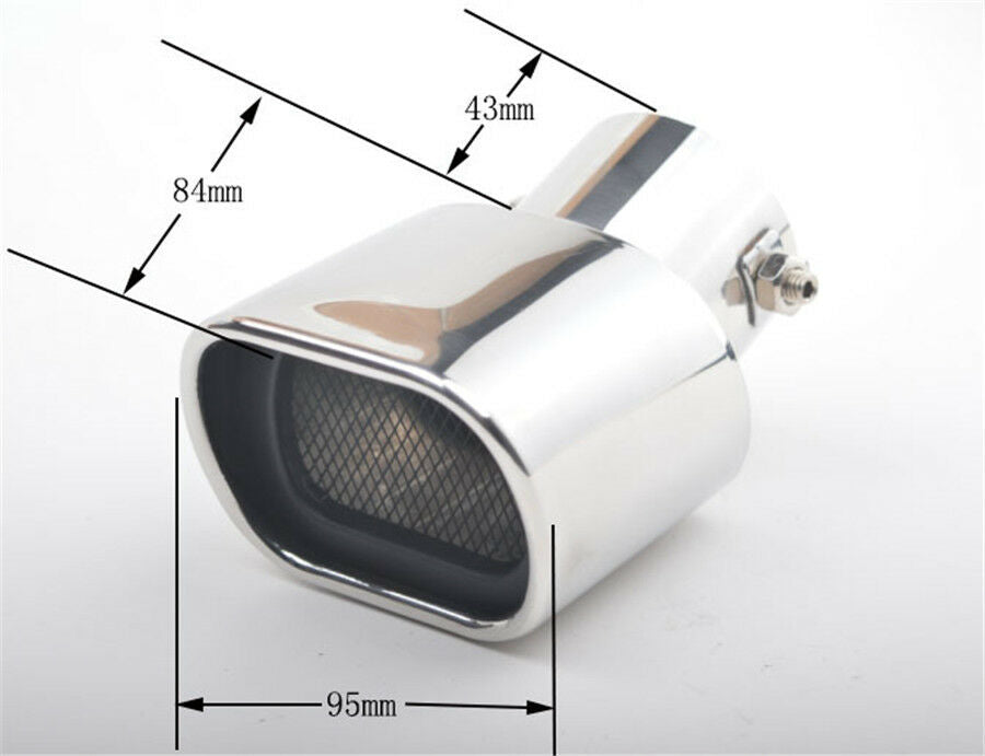 63mm Curved Stainless steel Bend Auto Exhaust Tail Pipe Tailpipe Muffler Tip Kit
