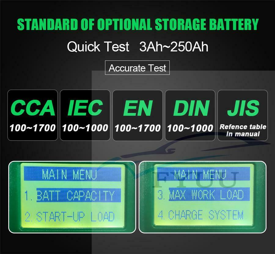 12V Car Battery Tester 100~ 1700CCA Battery Lead Acid Battery Cranking Charging