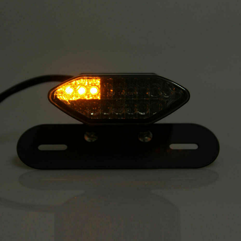Motorcycle 16 LED Turn Signals Brake Light License Plate Integrated Tail Light
