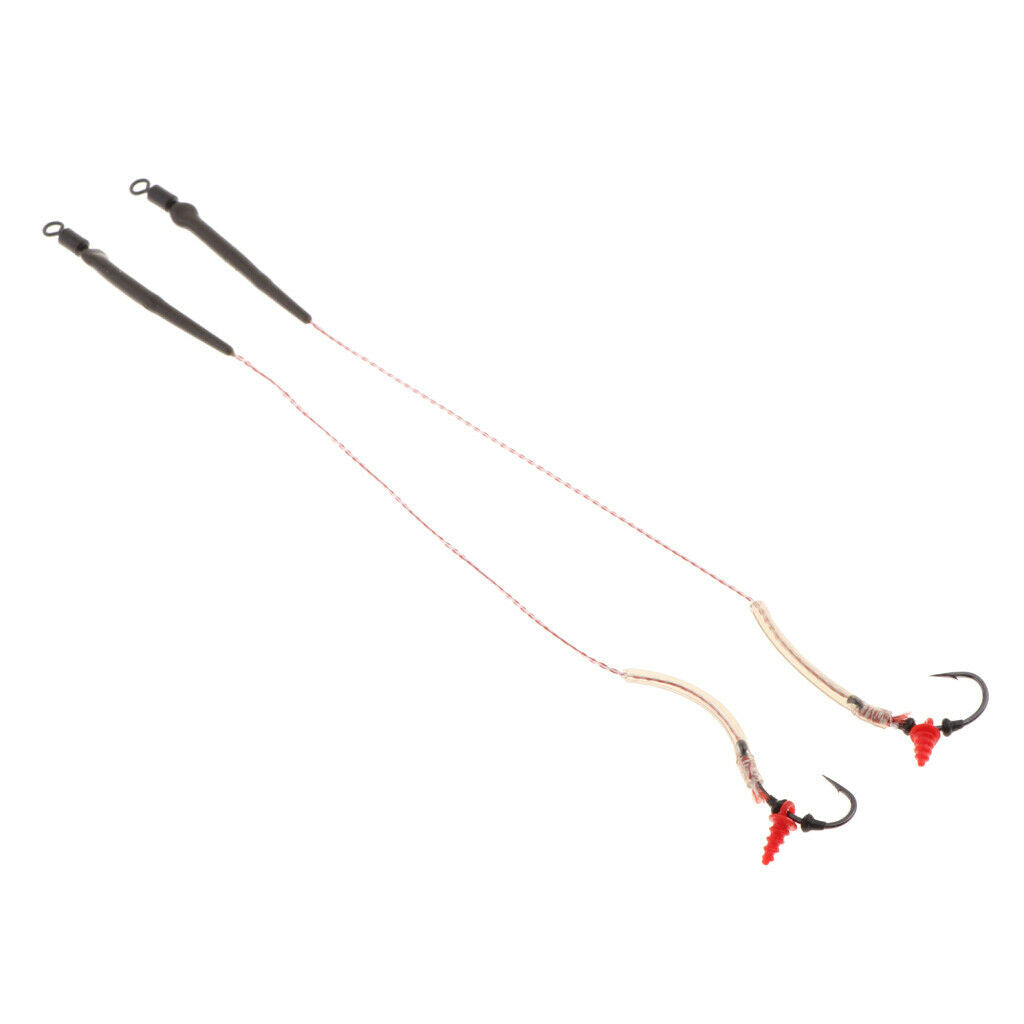2pcs Carp Fishing Hair Rigs Braided Line High Carbon Steel Hooks G005