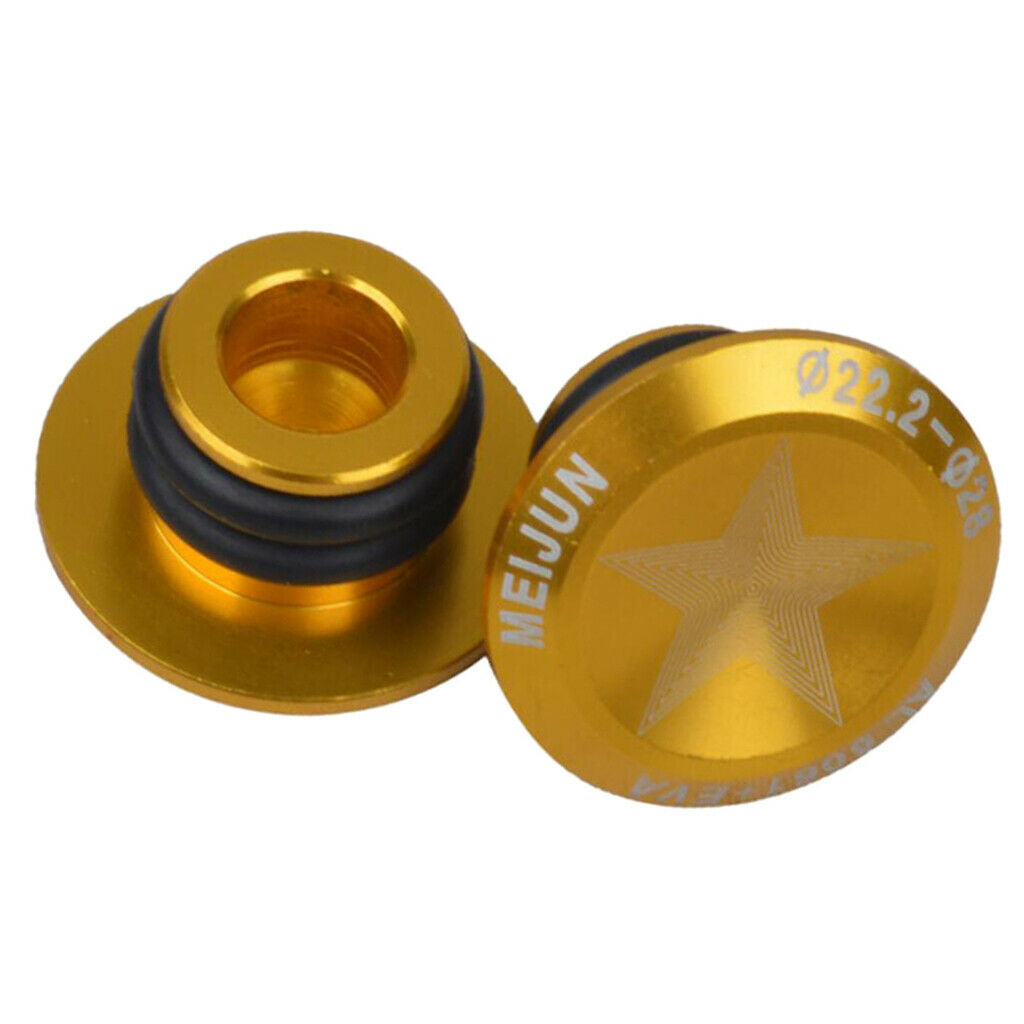 1 Pair Aluminum Alloy Bicycle MTB Handlebar Bar End Plugs Caps Set Golden