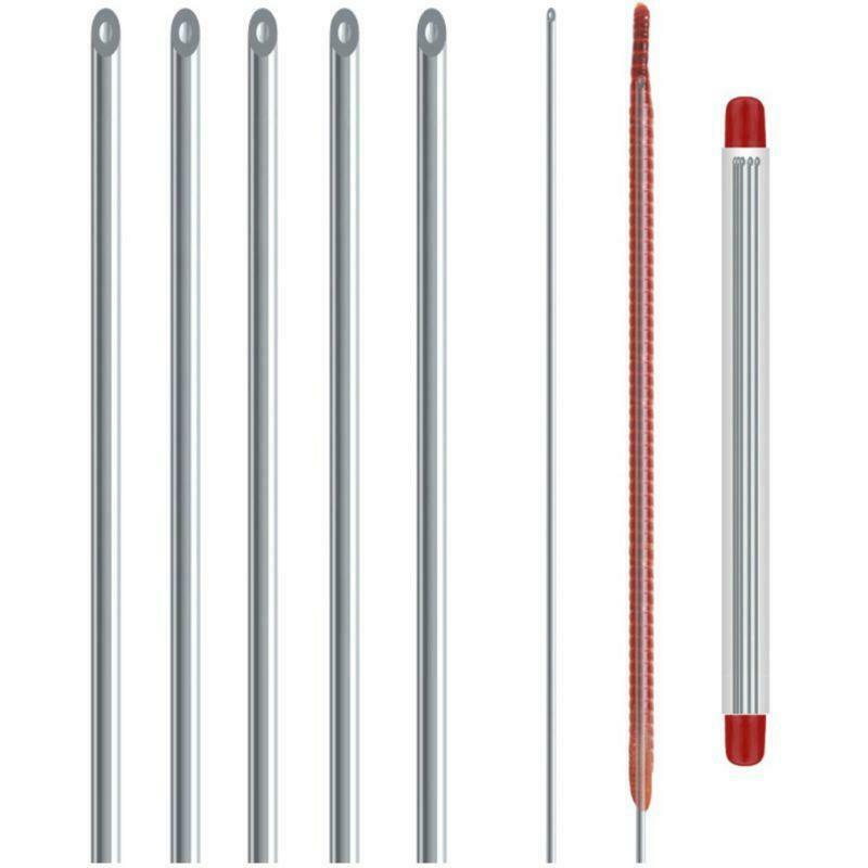 5Pcs Metal Hollow Gas Needle Fast Upper Bait Penetrate Earthworm Fishing Gear