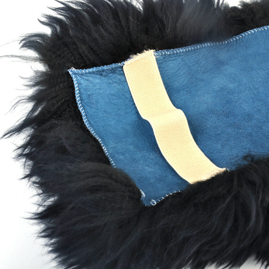 Black Car Sheepskin Wool Center Console Armrest Box Cover Durable Pad Cushion An