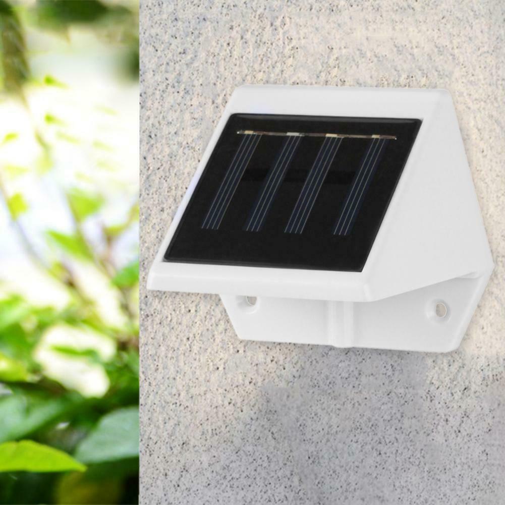 4LED Fence Lamp Solar Powered Plastic Stair Wall Light Outdoor Garden Yard Decor