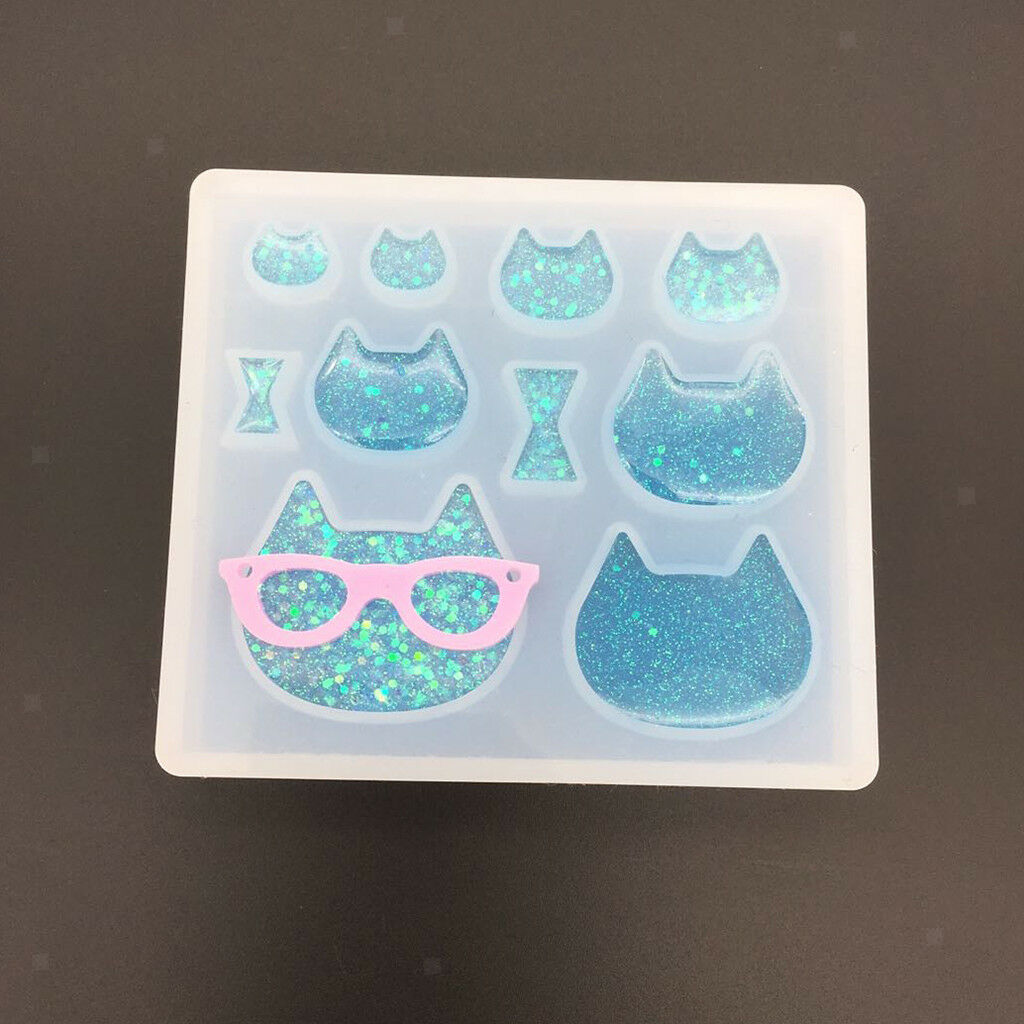 Silicone Cat Shape Jewelry Making Mould Mold Tools for DIY Necklace Earrings