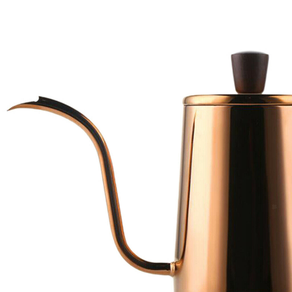Narrow Long Gooseneck Coffee Kettle Teapot 304 stainless steel Golden