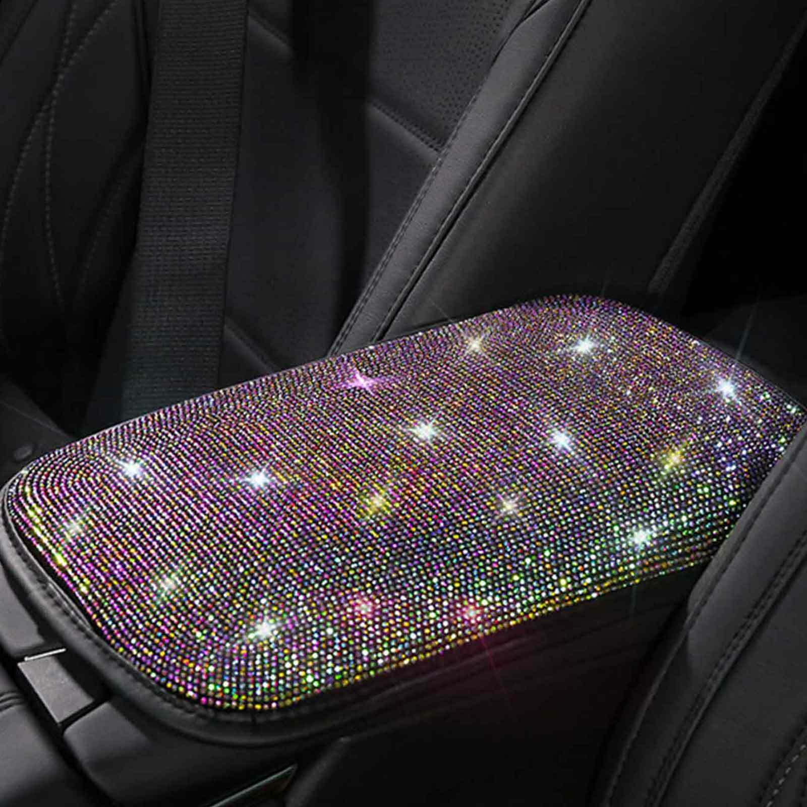 Car Armrest Pad Cover Center Console Box Cushion Mat Fancy Diamond For Women CN