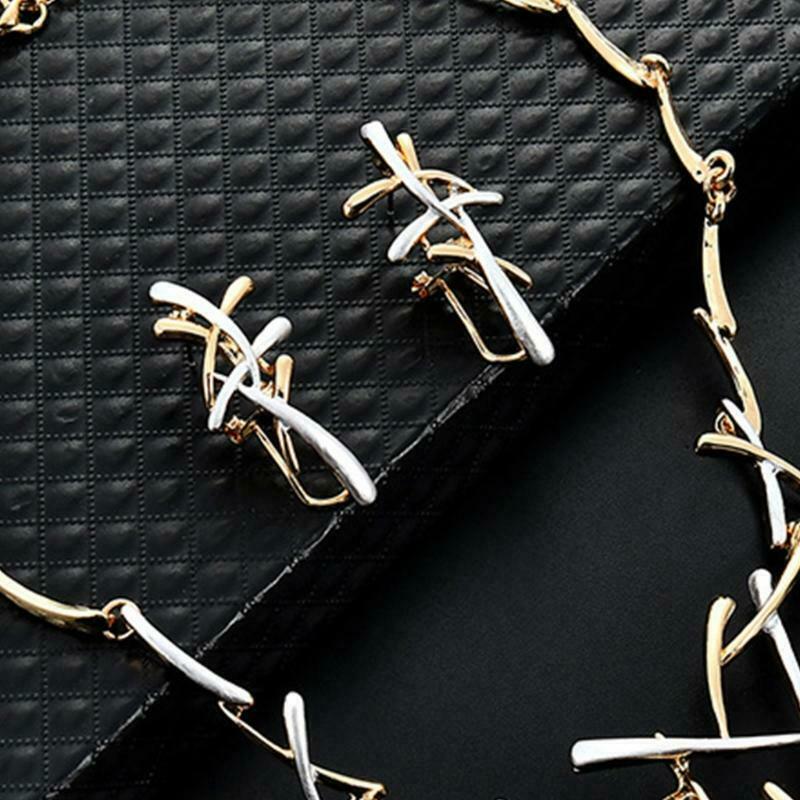 Women Luxury Necklace Ear Studs Set Wedding Bridal Girls Chain Pendant Earrings