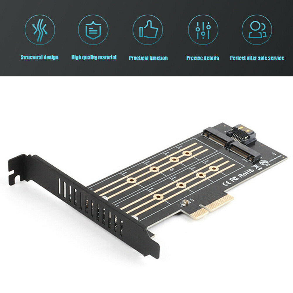 Dual M.2 PCIe Adapter PCI-E Express 3.0 X4 to M.2 M+B Key Host Expansion Card