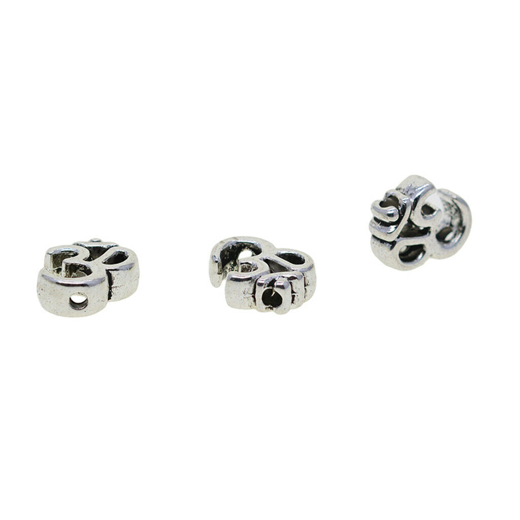 50Pcs Yoga Om Loose Beads, Bail Beads, Spacer Beads, Bead Hanger, Charms Pendant