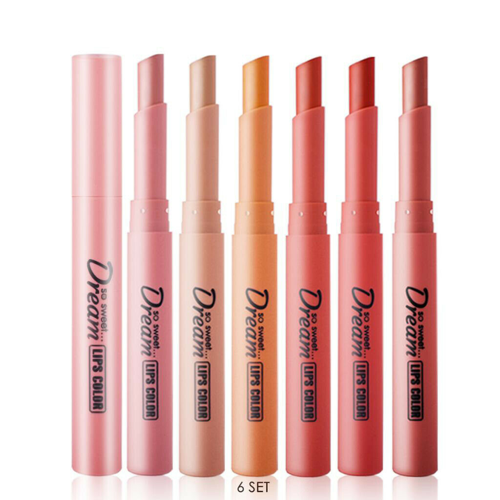 6pcs Velvet Moisturizing Smooth Lipsticks Set Non-sticky Pigmented Lip Stick