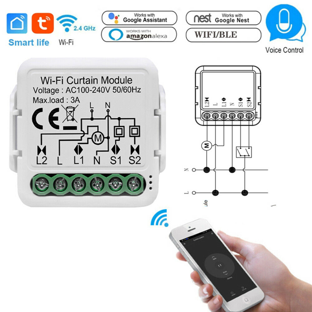 WiFi Smart Curtain Switch Bluetooth APP Control Smart Roller Shutter Switch