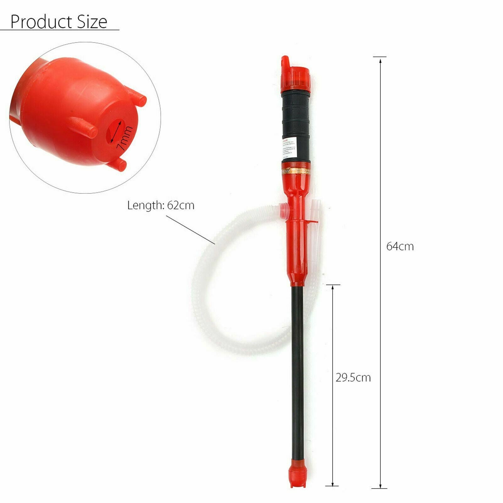 Automatic Electric Aquarium Fish Petrol Oil Tank Water Siphon Pump Cleaner Pipe