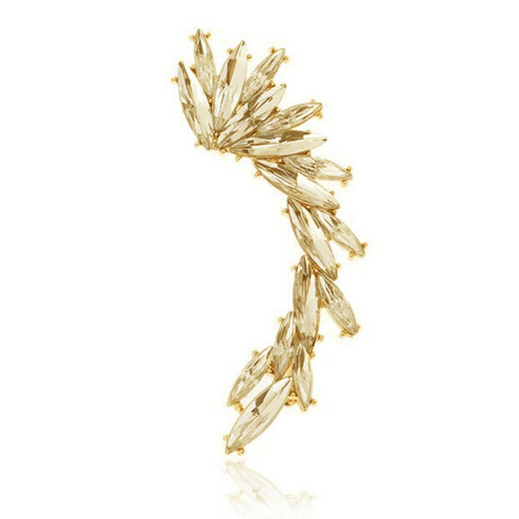 2 Pair Girls Tree Leaf Crystal Rhinestone Ear Cuff Stud Ear Jewelry Gifts