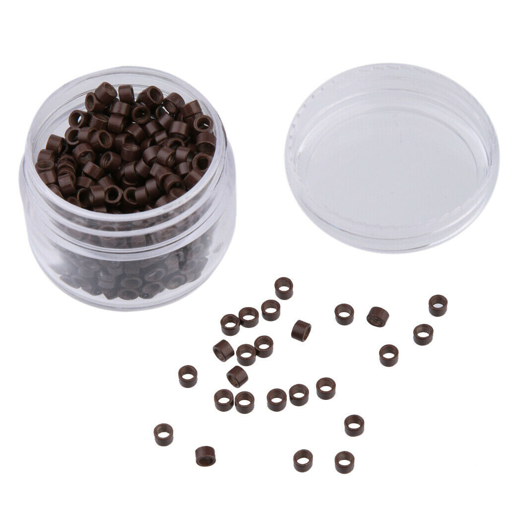 500pcs 5mm Silicone Lined Micro Nano Rings with Hook Clamp Tool Kit