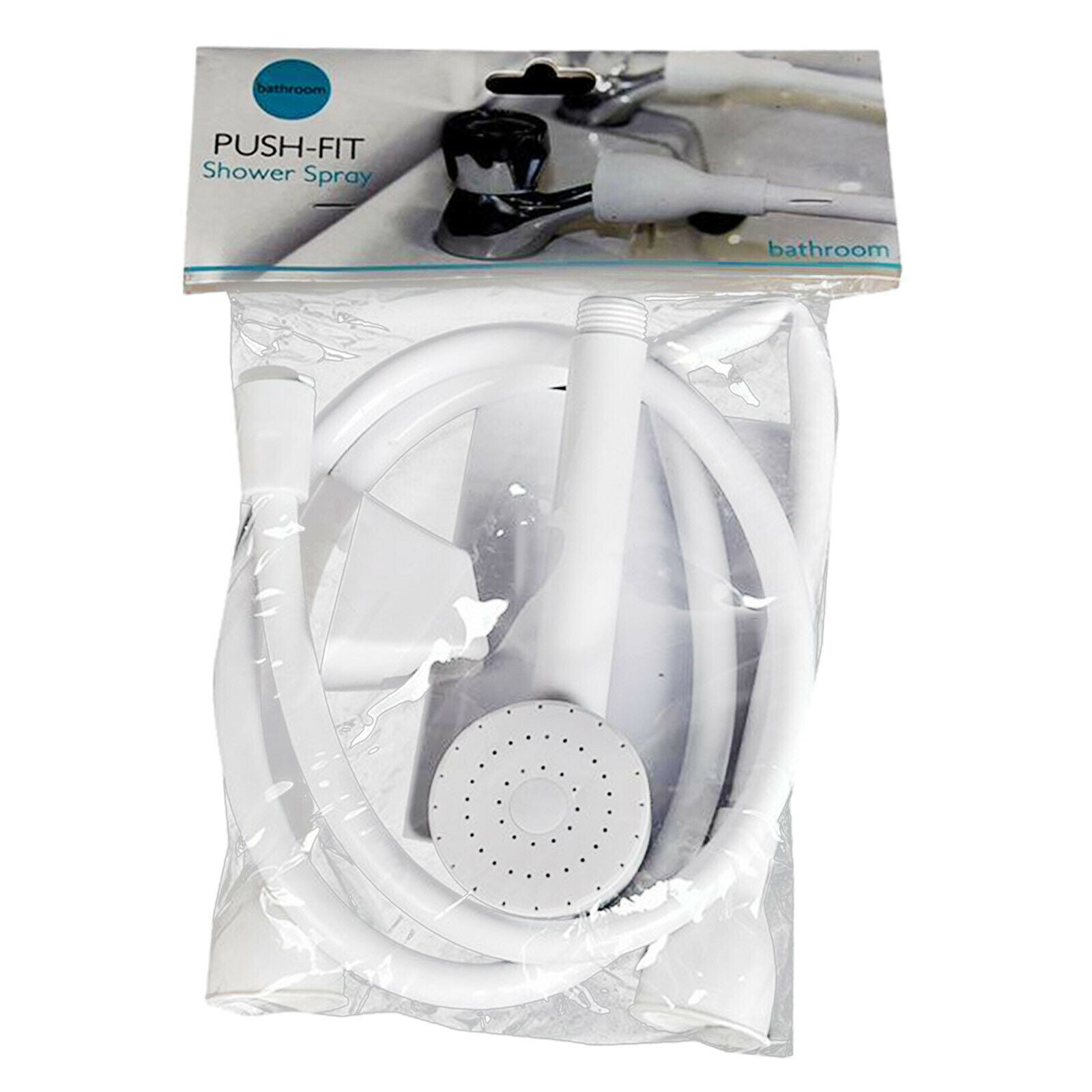 Double Tap Push on Bath Sink Tub Shower Spray Head and Hose Push Fit Pet Cleaner