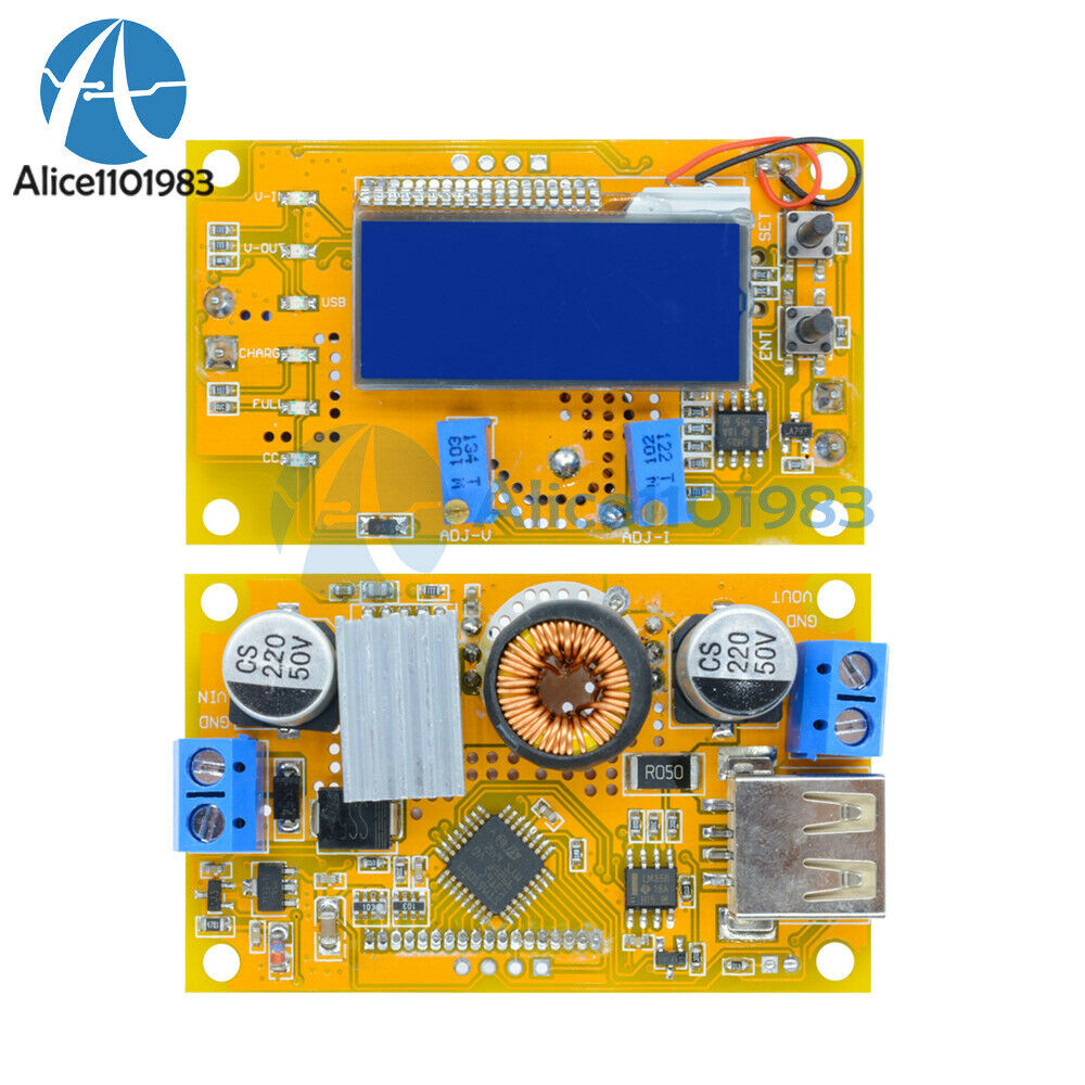 Adjustable Durable 5A Step-Down Power Module 6V-32V to 1.25-32V LCD Display DIY
