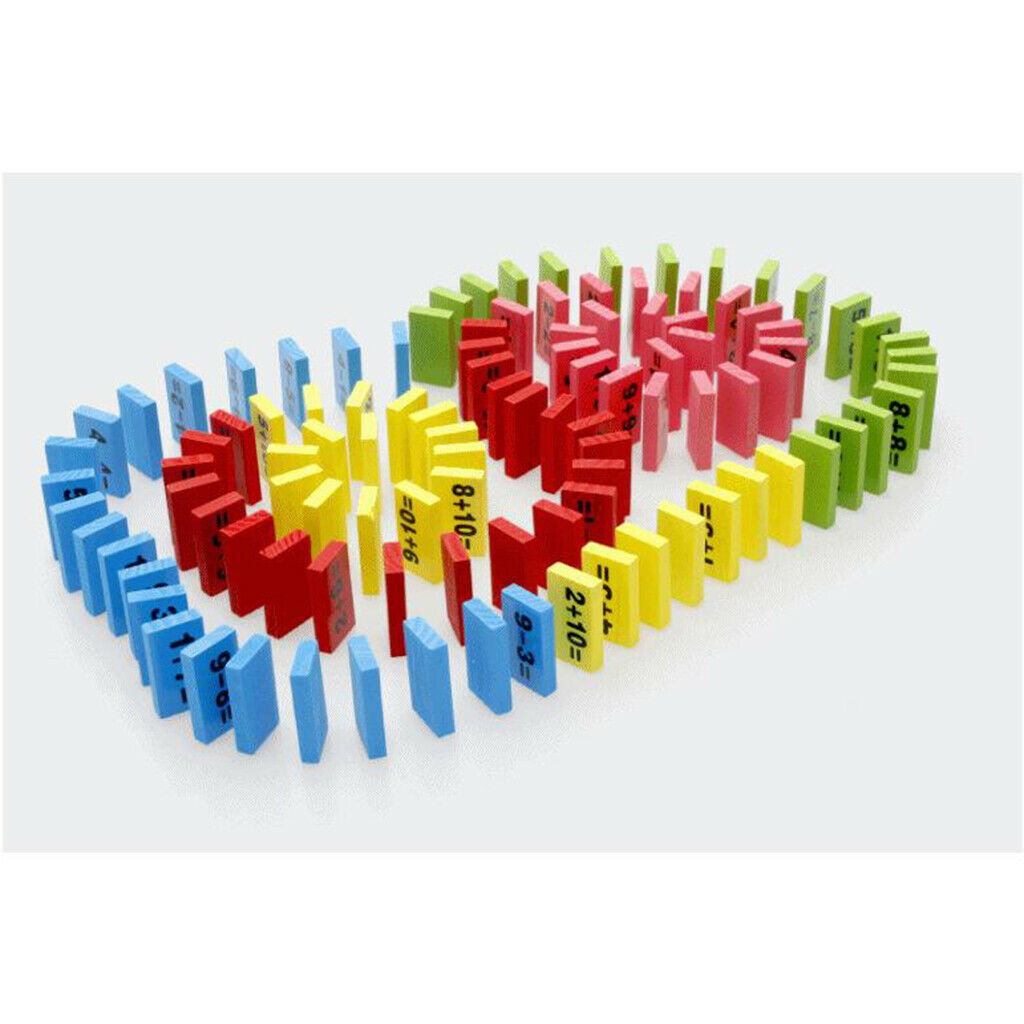 110x Colorful Wooden Math Counting Domino Classroom Mathematics Toys Funny