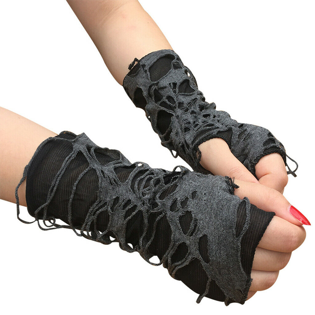 Fingerless Gloves Rock Arm Warmer Ripped Gloves Party Clothes Accessories