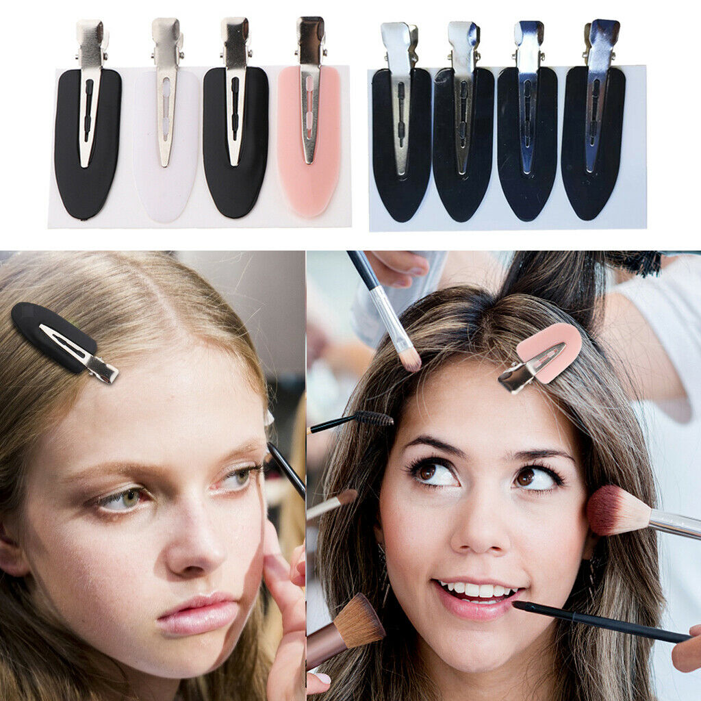 8 Pieces No Bend Hair Clips Bangs Waves Styling Hairclips Pink+White+Black