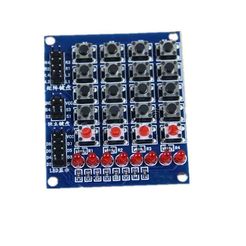 4x4 Matrix Array Keyboard 16 Key Switch Keypad 8 LED 4 Button For Arduino