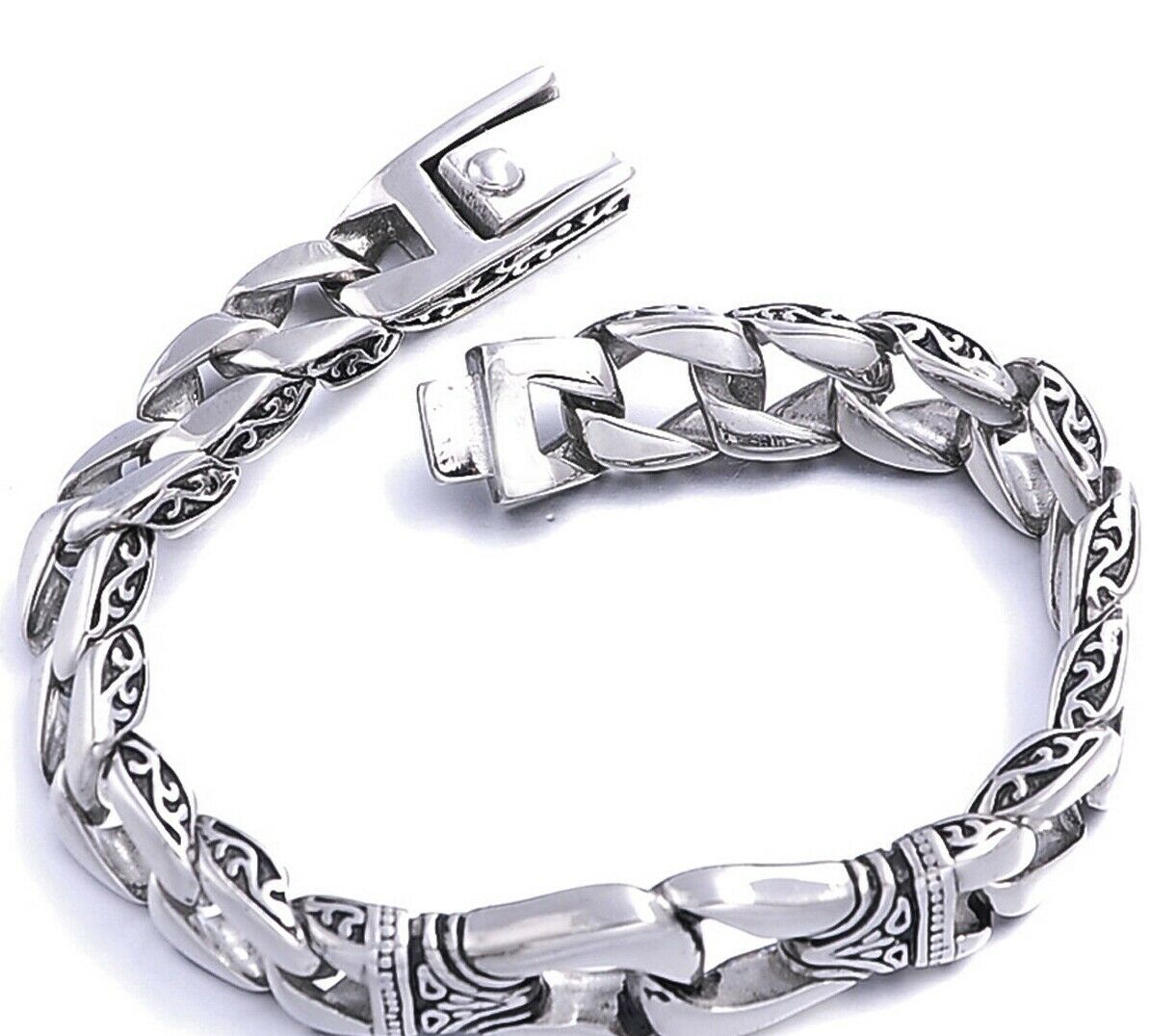 Unisex Men's Crucible Stainless Steel Cuban Curb Chain Bracelet BF38