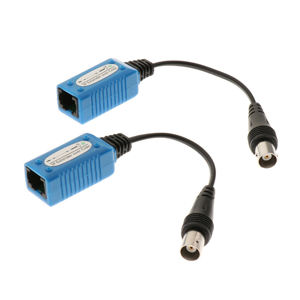 1 Pair CCTV BNC IP Extender Over Coax Balun Transceiver to CAT5e 6 1-CH RJ45 .