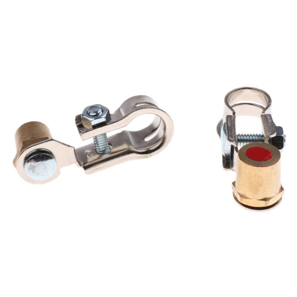 Set of 2 Adjustable Positive Negative Car Battery Terminal Clamp Clips