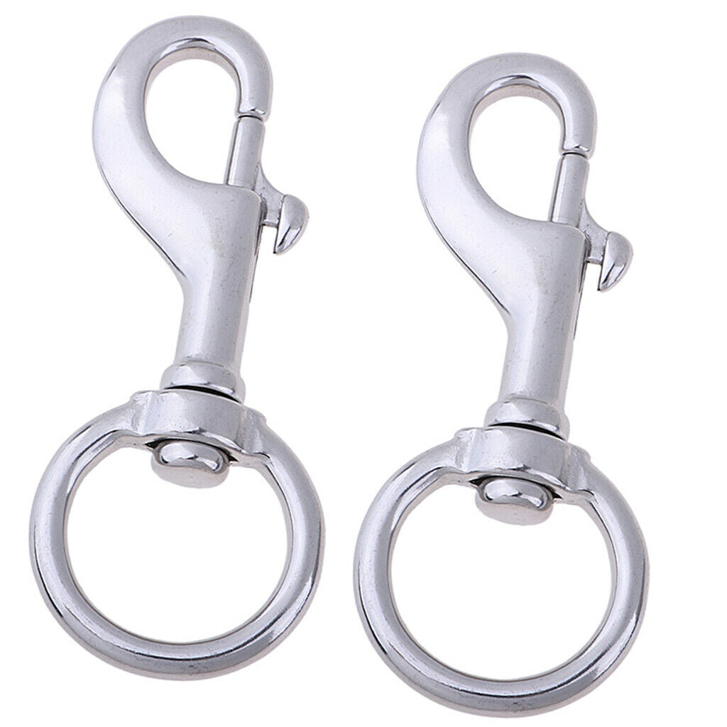 2x 316 Stainless Steel Eyelet Snap Hook with