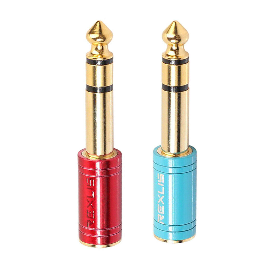 Pack of 2 Zinc Alloy 6.35mm to 3.5mm Jack Audio Stereo Headphone Adapters