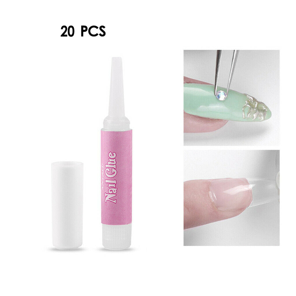 20Packs 2g Nail Art Glue Clear Strong Adhesive French False Tips Manicure