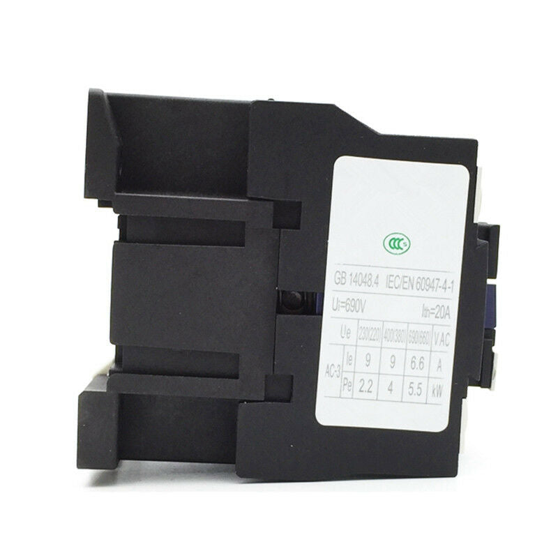 1PCS Electric Power AC Contactor 35mm DIN Rail Mounting AC-3 4KW 9A 3P+NO 220 V