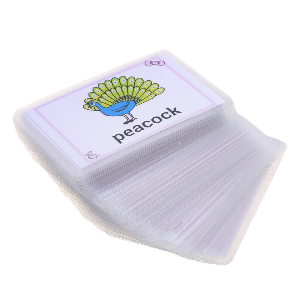 80 Pieces Animal Cognitive Flash Cards Kids Educational Sight Word Flashcard