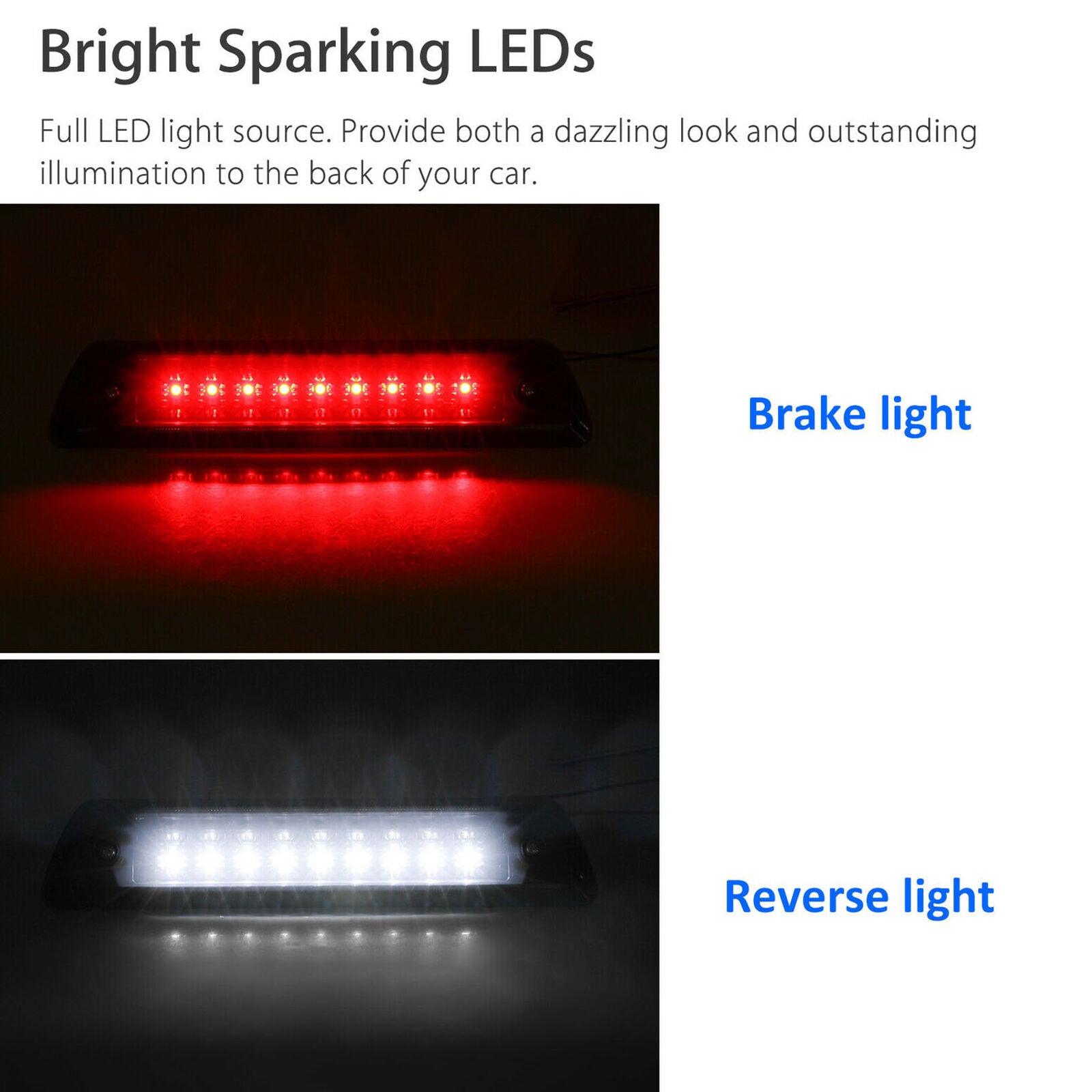 For 2009-2014 Ford F-150 3rd Third Brake Light LED Smoke Rear Reverse Cargo Lamp